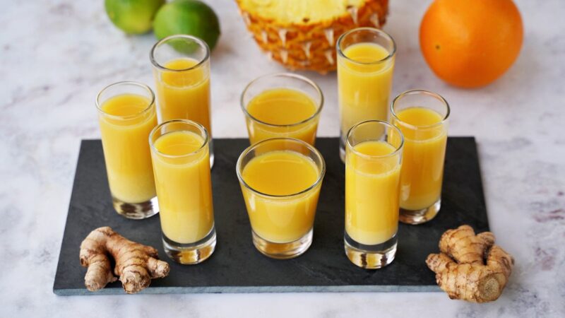 Ginger shots for a healthy start