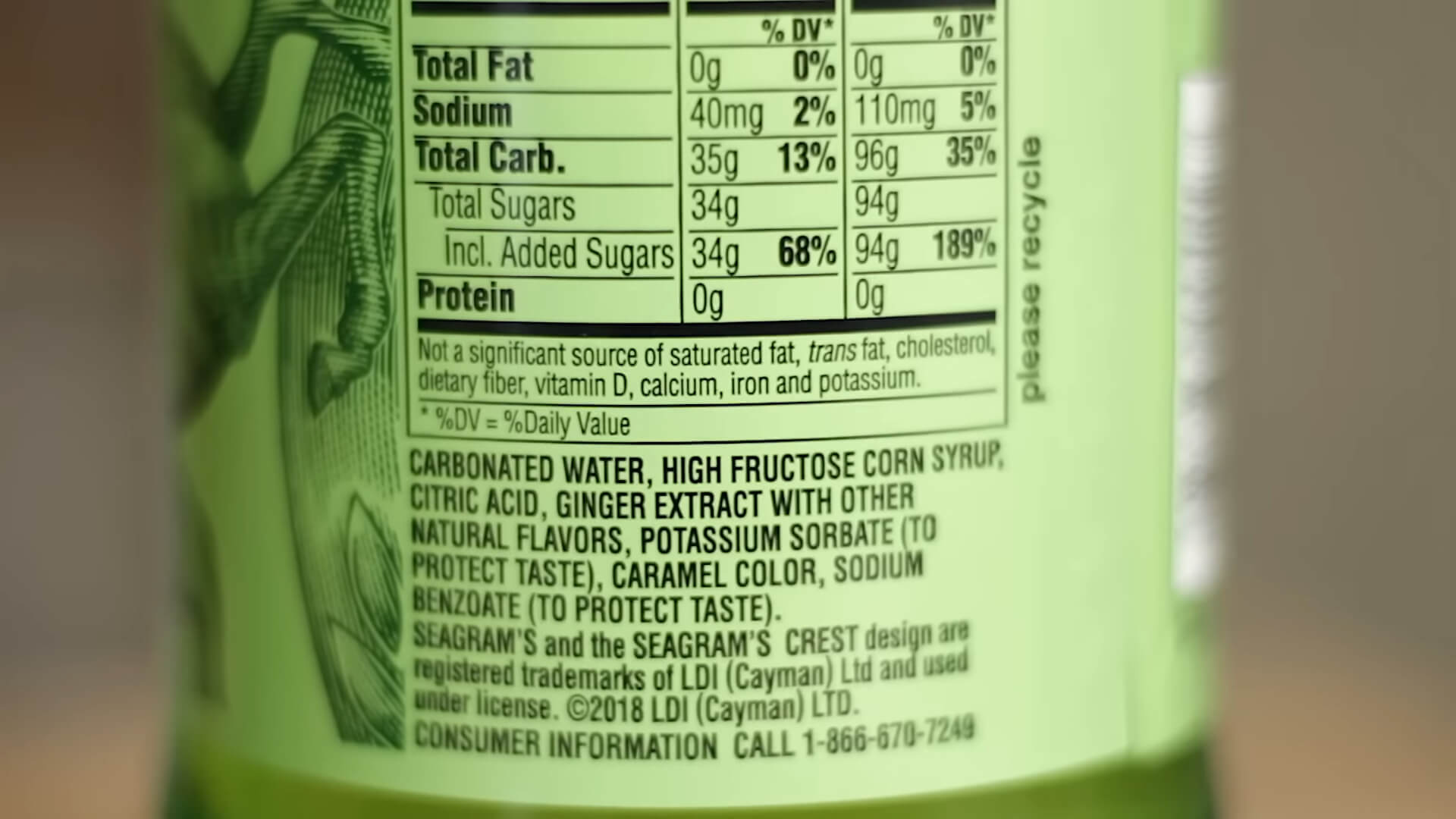 Ginger Ale Nutritional Facts